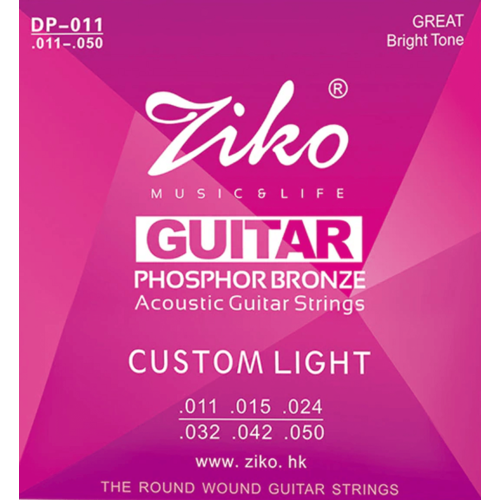 Струны для акустической гитары Ziko DP-011 Custom Light 11-50 - Ziko