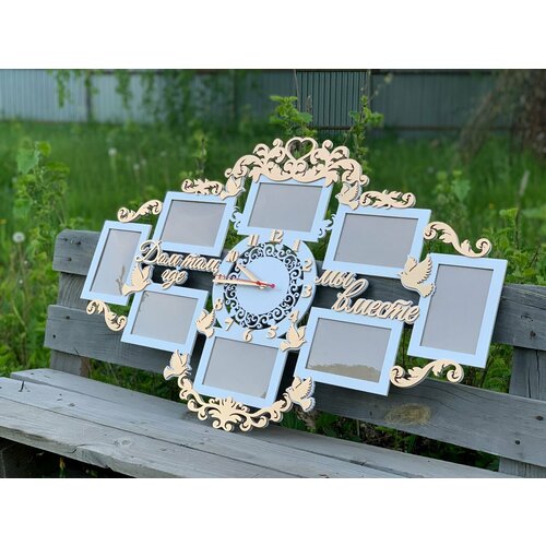 Фоторамка на стену Золотой жук, размер 60/90 фото 10/15 цвет белый/золотистый