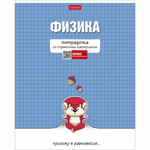 Тетрадь предметная Тетрадочка, 48 листов в клетку Физика, обложка мелованный картон, выборочный лак, со справочным материалом