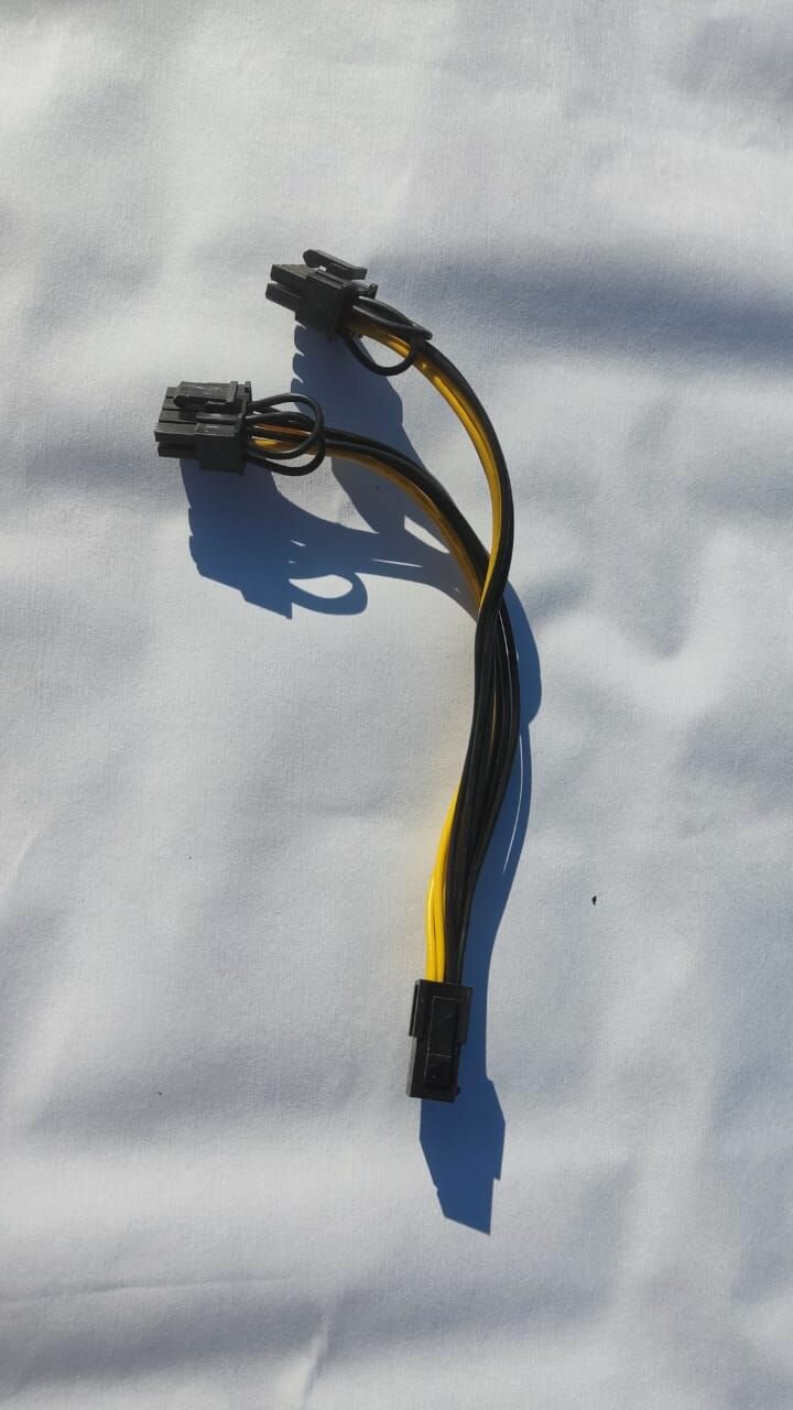 Разветвитель переходник питания для видеокарт 6 PIN на 2 x 8 PIN, 20 см — фото 1