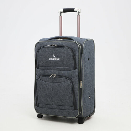 чемодан малый 20 2 наружных кармана кодовый замок цвет коричневый Чемодан , размер 20, серый