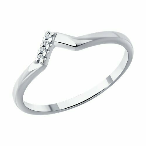 Кольцо Diamant online, серебро, 925 проба, бриллиант, размер 15.5, бесцветный