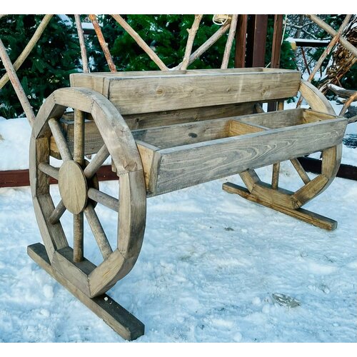 Садовая фигура цветник деревянный большой 103*65*55