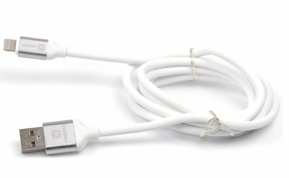 USB кабель (HARPER SCH-530 WHITE ( 8PIN, 1м, оплетка силикон))