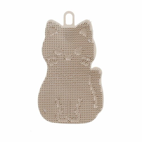 Губка для мытья посуды 14 см силикон бежевая Кот Manny 349₽