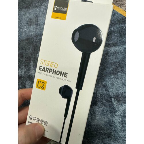 Проводные наушники капельки с микрофоном Cokike C2 116 Дцб 130см 32 Ом разъем 35мм для старых телефонов магнитолы радио MP3-плеера VR-оч 588₽