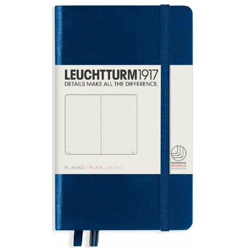 Leuchtturm 342920 Блокнот leuchtturm classic, a6, 80 г/м2, 187 стр, нелинованный, твердая обложка, синий неви