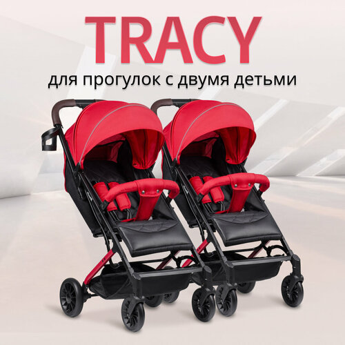 Коляска прогулочная для двойни Costa Tracy, красный прогулочные коляски farfello costa tracy