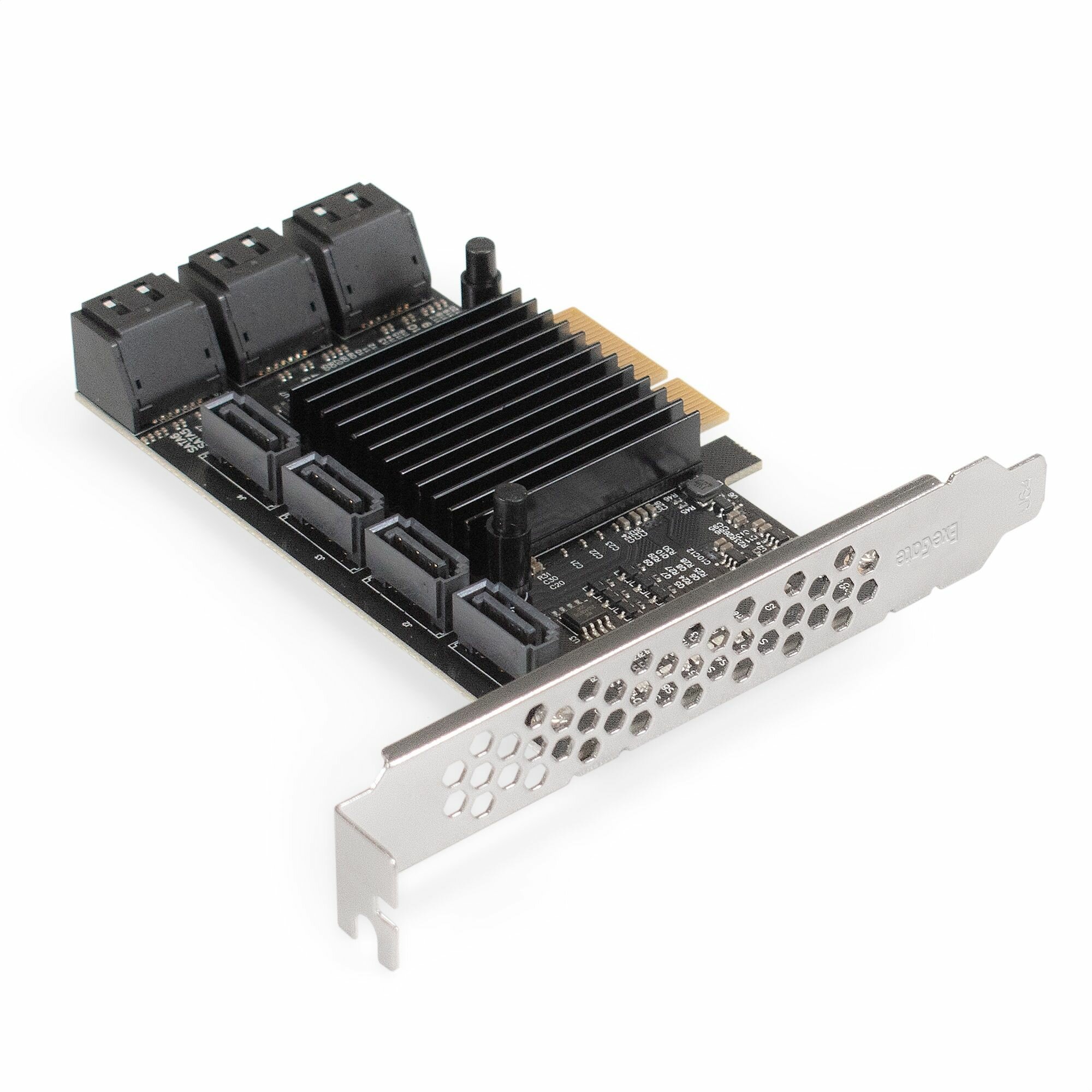 Контроллер ExeGate EXE-510 (PCI-E x4 SATA3 6Gb/s 10 int ASMedia Chipset ASM1166+JMB575)