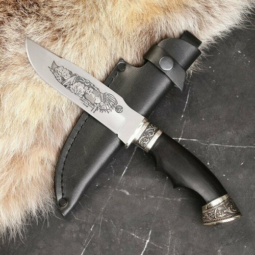Нож кавказский Шаман сталь - 65Х13, гарда - мельхиор нож шаман х12мф