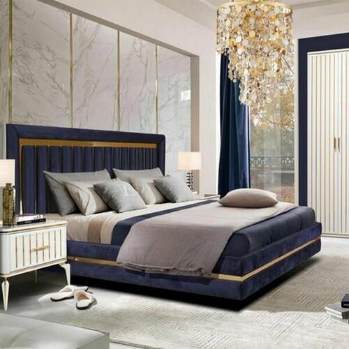 Спальный гарнитур Слониммебель Стамбул 6Д-1,8 синий/белый