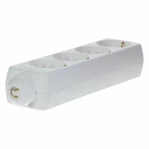 Колодка для удлинителя Защита Про 4 розетки с заземлением 3500 Вт цвет белый 1155₽
