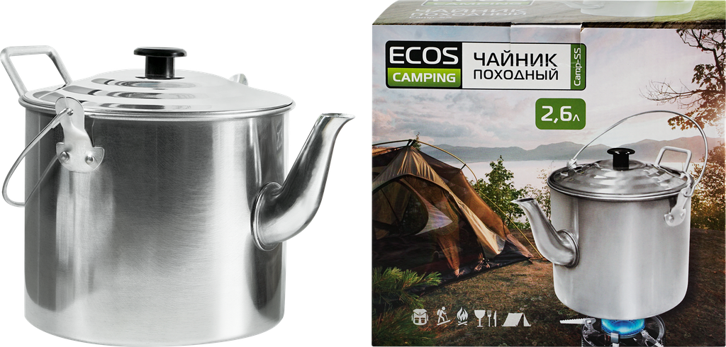 чайник походный ECOS 2,6л алюминий - фото №18