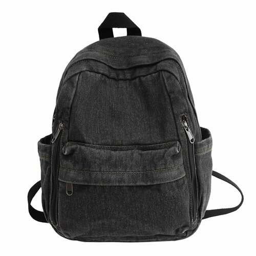 Рюкзак Ruiying, японский, джинсовый, холщовый, для старшеклассниц, черный