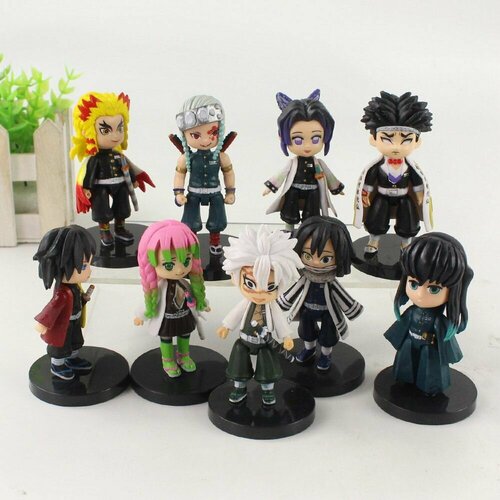 Набор фигурок-Экшн, рассекающий демонов, 9шт (8-9см, пакет)