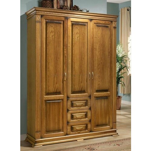 Шкаф распашной ммк-древ Верди 032 классический орех 2 3 ящика 3 дверки 15055220 91546₽