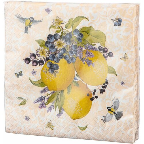 Салфетки бумажные Lefard Лимоны 20шт 33х33см 3-слойные 999₽