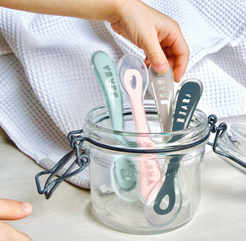 Картинки Набор ложек Beaba силиконовых в блистере 4шт SET OF 4 2ND AGE SPOON DRIZZLE 913467