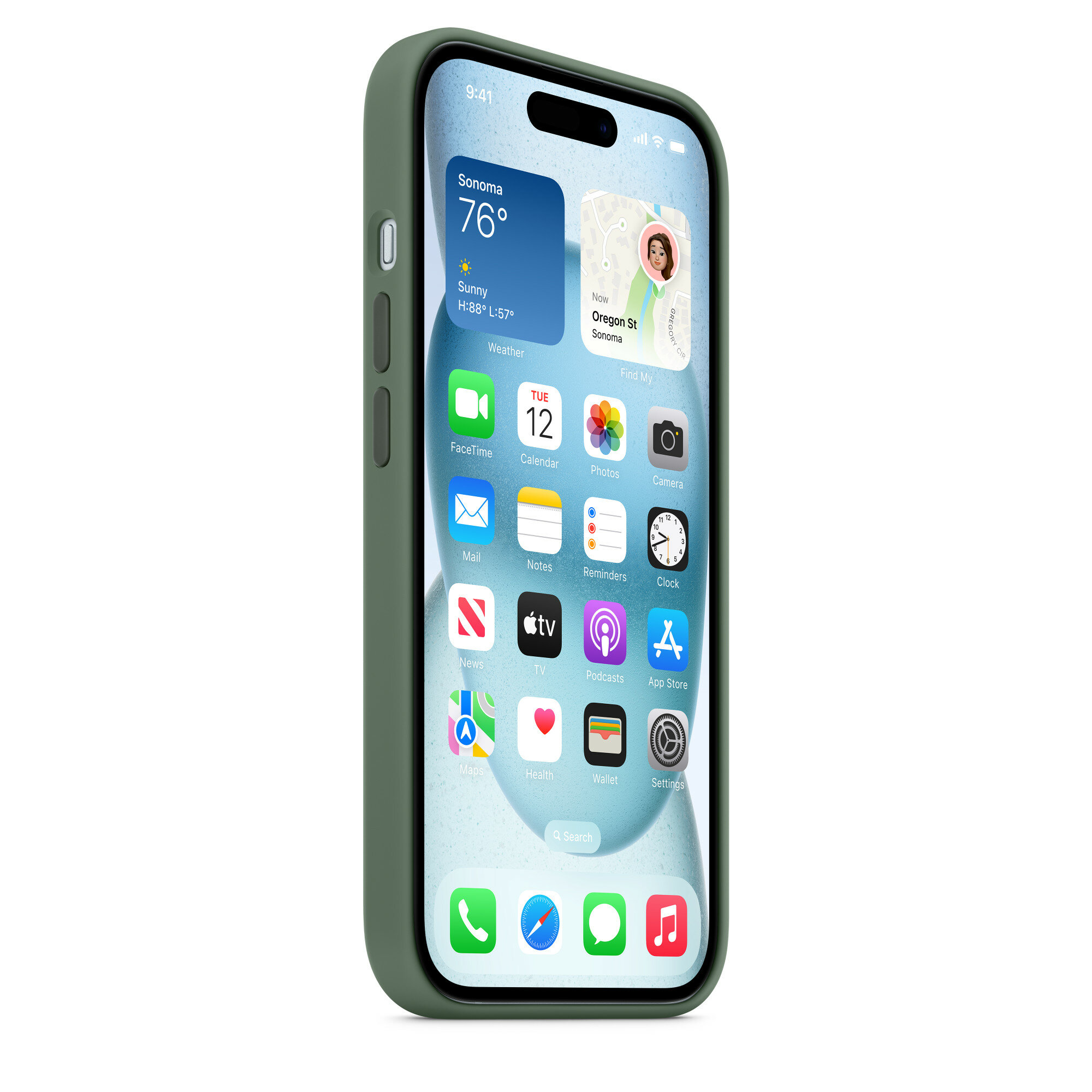 Чехол оригинальный Apple для Iphone 15 Silicone Case - Cypress (MT0X3) — фото 1