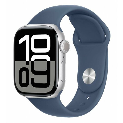 Умные часы Apple Watch Series 10 46mm Silver Aluminium Case With Denim Sport Band SM 49400₽