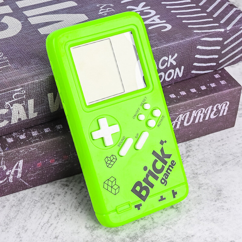 Игровая приставка Tetris handheld 890F, с большим экраном и зеленым цветом
