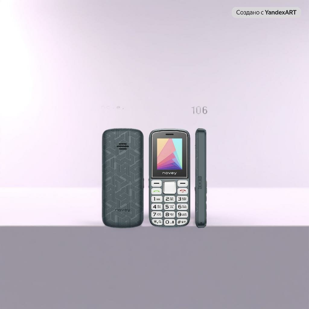 Мобильный телефон NOVEY 106, light gray, серый кнопочный телефон