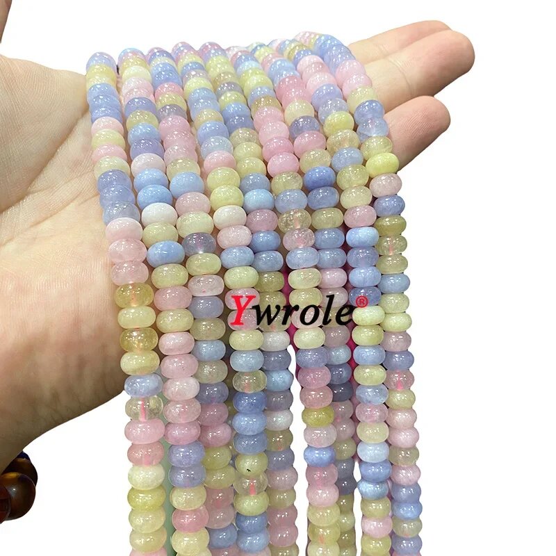 Бусины-разделители из натурального камня 5 х8 мм morganite color 01 5x8mm 35-37pcs