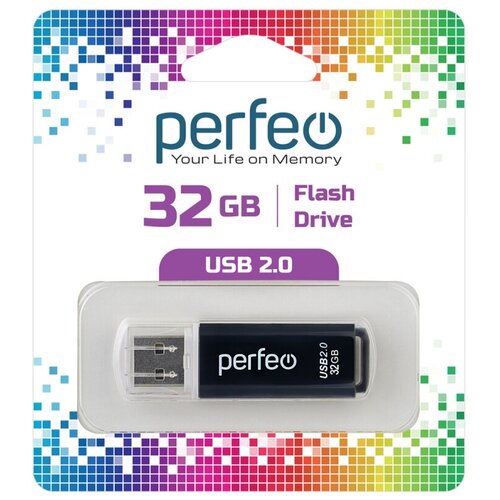 USB флешка Perfeo USB 32GB C13 Black флэш диск usb perfeo 32gb c03 grey pf c03gr032