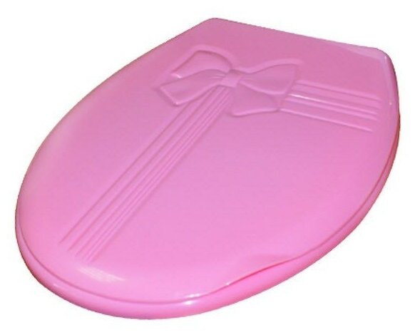 Крышка пластиковая для унитаза "Бантик", DD Style ,45х37х3,2 см , розовая - фотография № 3