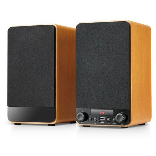 Dialog Колонки Jazz AJ-13 BROWN - акустические колонки 2.0, 2 15W RMS, Bluetooth, FM, USB+microSD reader