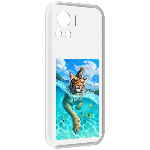 Чехол MyPads Кот-на-тигре для Motorola Edge 30 Ultra задняя-панель-накладка-бампер