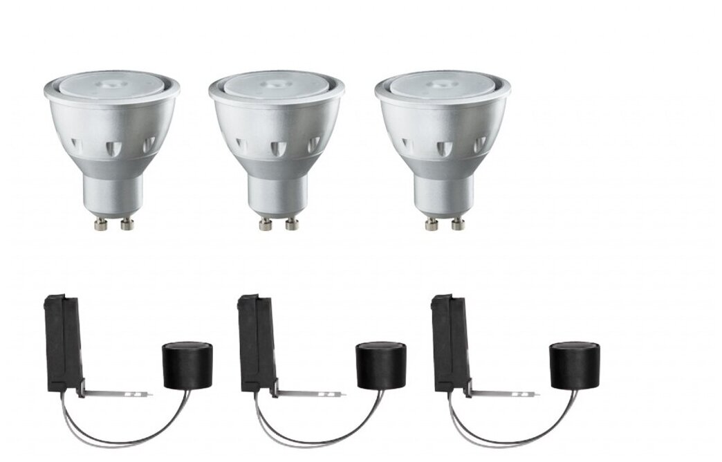 Лампа светодиодная Paulmann 2Easy Basis LED Рефлекторная D51мм GU10 3.5Вт 140Лм 3000К Не диммируемая Набор 3штуки 92606.