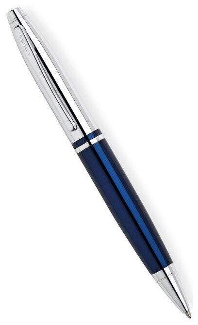 Cross AT0112-3 Шариковая ручка cross calais, chrome / blue lacquer
