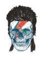 Интерьерный постер "Eye of the singer Bowie's skull" размера 40x50 см 400х500 мм репродукция без рамы в тубусе для декора комнаты офиса дома