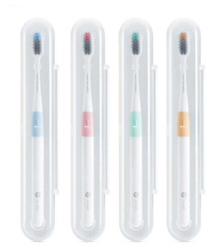 Набор зубных щеток Xiaomi DR.BEI Bass Method Toothbrush (4 шт.) с 4-мя дорожными боксами (multicolor)