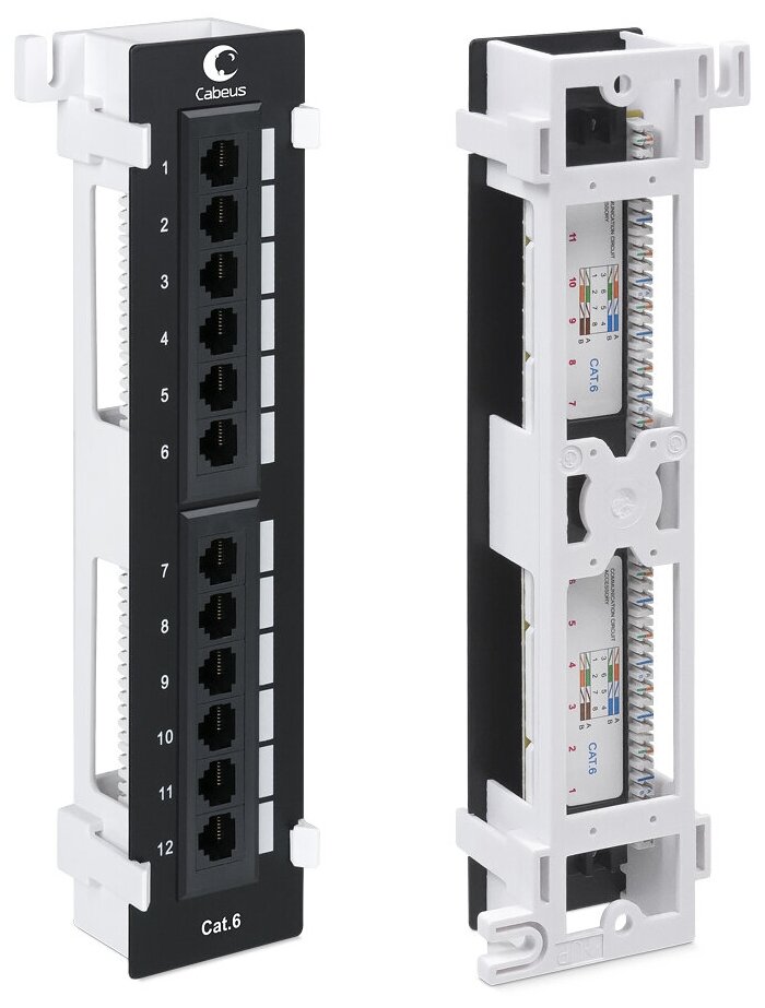 Настенная патч-панель Кат. 6 Cabeus PL-12-Cat.6-WL-Dual IDC 12 портов