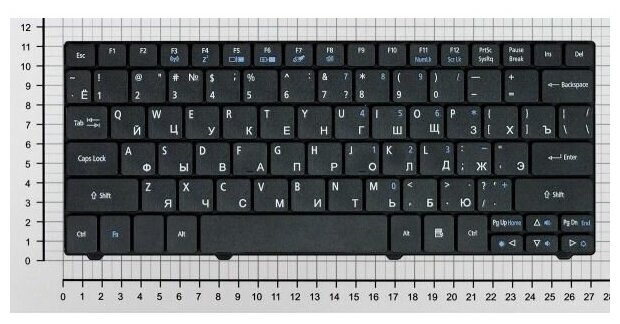 Клавиатура для ноутбука Acer Aspire 1830T 1825 1810T черная плоский Enter