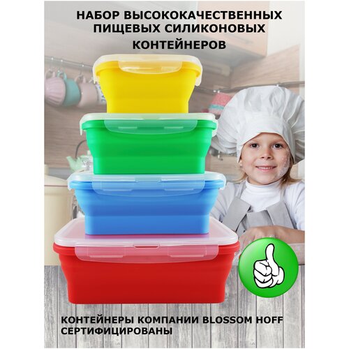 BLOSSOM HOFF / Набор силиконовых контейнеров/Silicone case/Пищевые контейнеры/Контейнеры для хранения/Контейнеры для еды