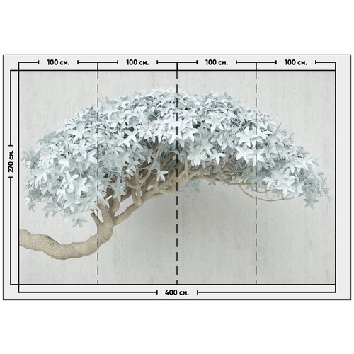 Фотообои / флизелиновые обои 3D Дерево с белыми листьями 4 x 2,7 м фотообои флизелиновые обои 3d дерево в белых цветах 4 x 2 5 м
