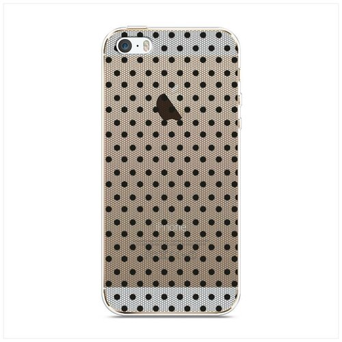 фото Силиконовый чехол "сетка в горох черная" на apple iphone 5/5s/se / айфон 5/5s/se case place