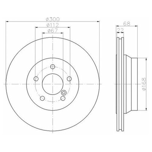 фото Тормозной диск mintex mdc1634 для mercedes cls c218,c219,x218, e-class s211,s212,vf211,w211,w212, glk-class x204