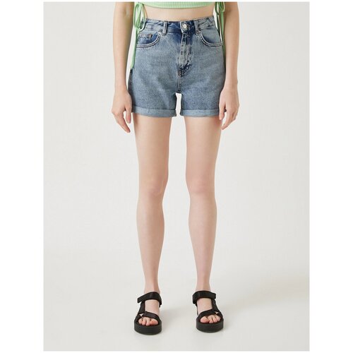 фото Шорты koton women, 1yak03040od, цвет: li̇ght indigo, размер: 36