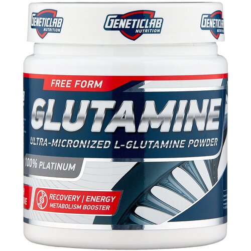 Аминокислота Geneticlab Nutrition Glutamine, нейтральный, 300 гр. аминокислота geneticlab nutrition aakg powder нейтральный 150 гр