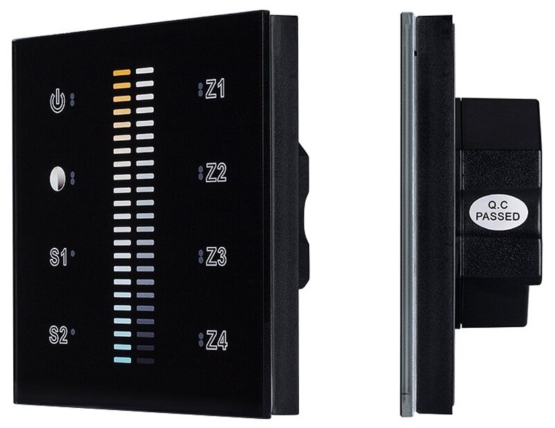 021062 Панель Sens SR-2830B-AC-RF-IN Black (220V, MIX+DIM,4зоны) (ARL, IP20 Пластик)