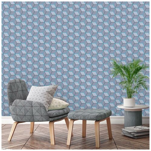 Обои В034-07 виниловые моющиеся 1 рул053х10м геометрический узор для спальни 1200₽