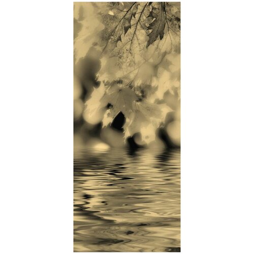 Самоклеящиеся фотообои Осенний ручей, размер: 90x210 см, эффект: сепия