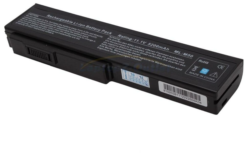 Аккумулятор для ноутбука Asus M50, M60, G50, G51, G60, N53, N61 (11.1V 4400mAh)