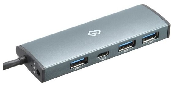 Разветвитель USB Digma HUB-3U3.0С-UC-G 4порт. серый