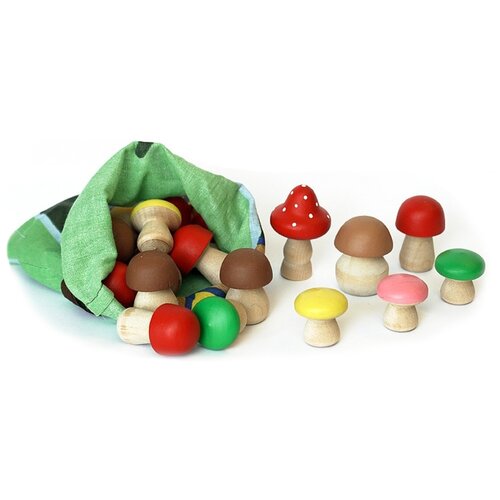Счетный материал КЛИМО Набор грибов C42, 20 шт. грибочки деревянные игрушечные продукты счетный материал сортер