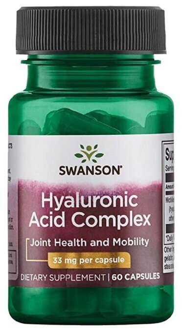 Капсулы SWANSON Hyaluronic Acid Complex 33 мг, 60 шт.